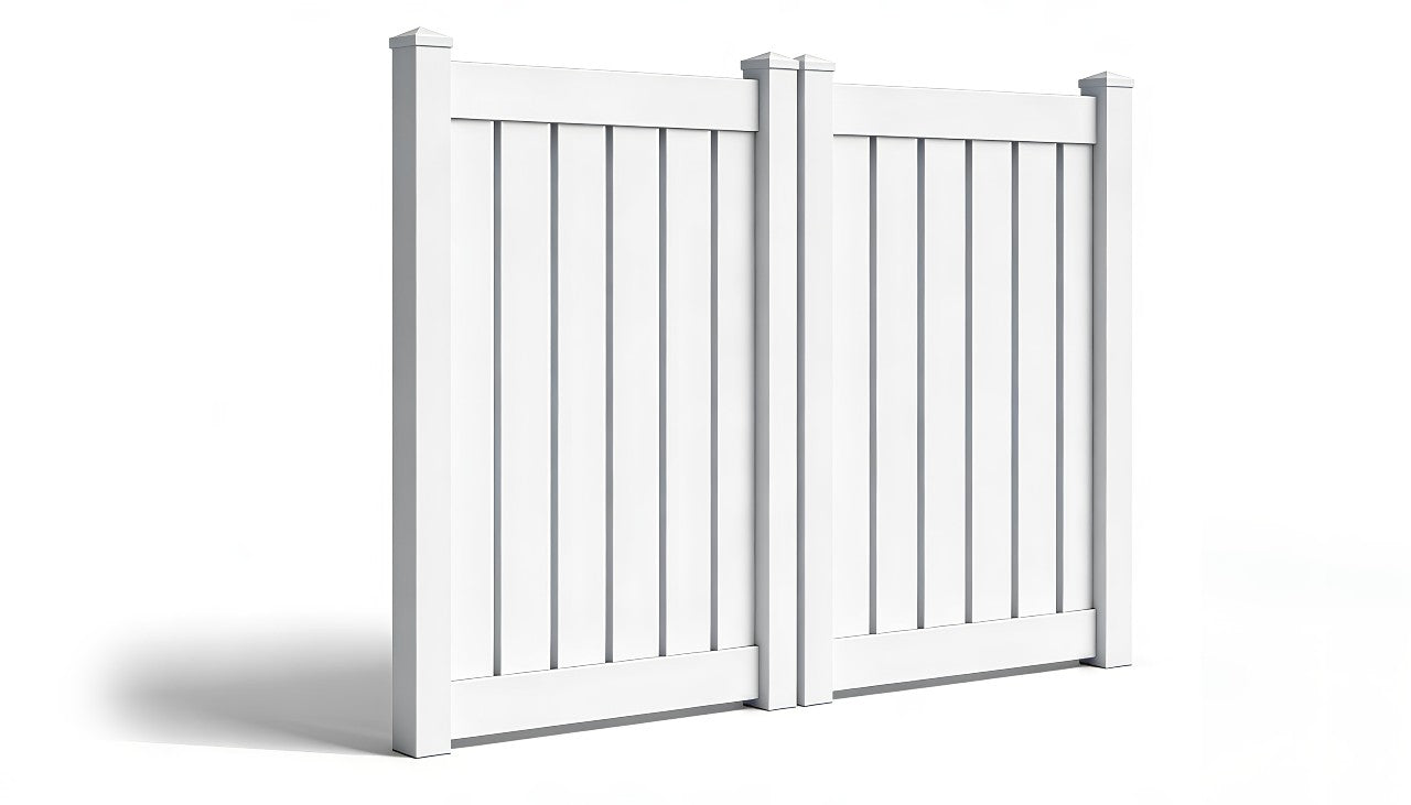 6' Tall x 8' Wide Double Drive Swing Vinyl Gate For Vinyl Fences (AFC-030)
