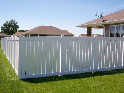 [50 Feet Of Fence] 6' Tall Semi-Privacy 1" Air Space AFC-030 Vinyl Complete Fence Package