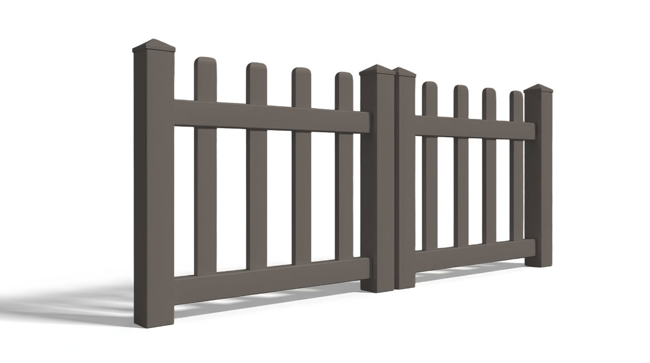 3' Tall x 6' Wide Double Drive Swing Vinyl Gate For Vinyl Fences (AFC-11)