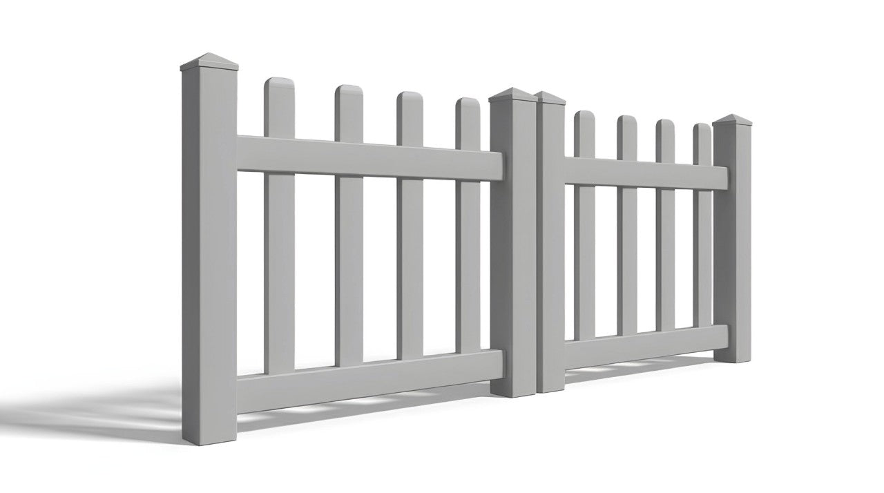 3' Tall x 6' Wide Double Drive Swing Vinyl Gate For Vinyl Fences (AFC-11)