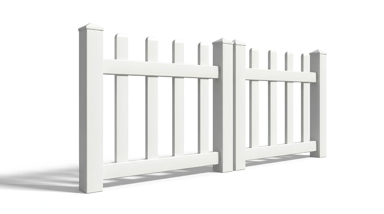 3' Tall x 6' Wide Double Drive Swing Vinyl Gate For Vinyl Fences (AFC-11)