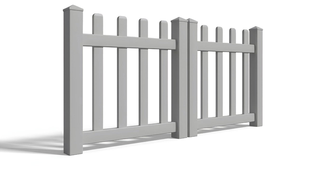 4' Tall x 6' Wide Double Drive Swing Vinyl Gate For Vinyl Fences (AFC-15)