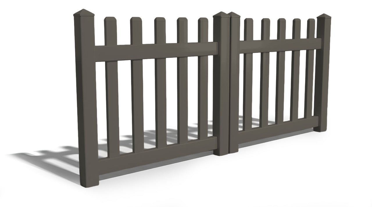 4' Tall x 8' Wide Double Drive Swing Vinyl Gate For Vinyl Fences (AFC-15)
