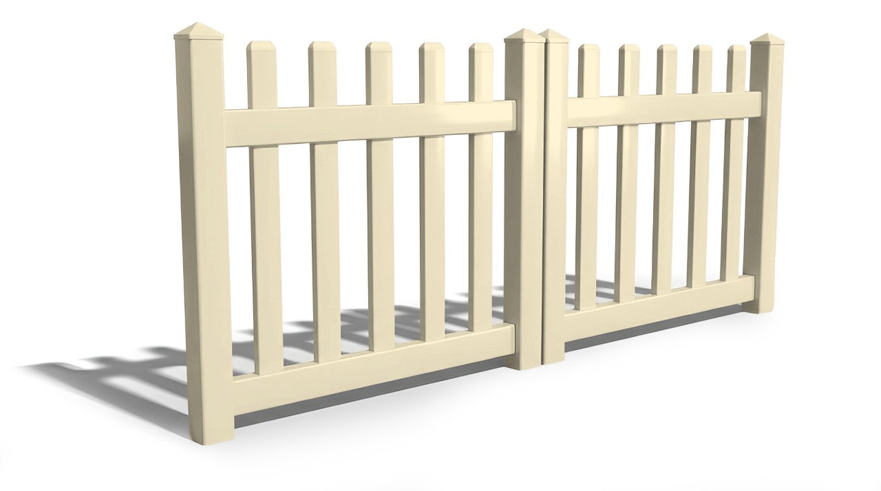 4' Tall x 8' Wide Double Drive Swing Vinyl Gate For Vinyl Fences (AFC-15)