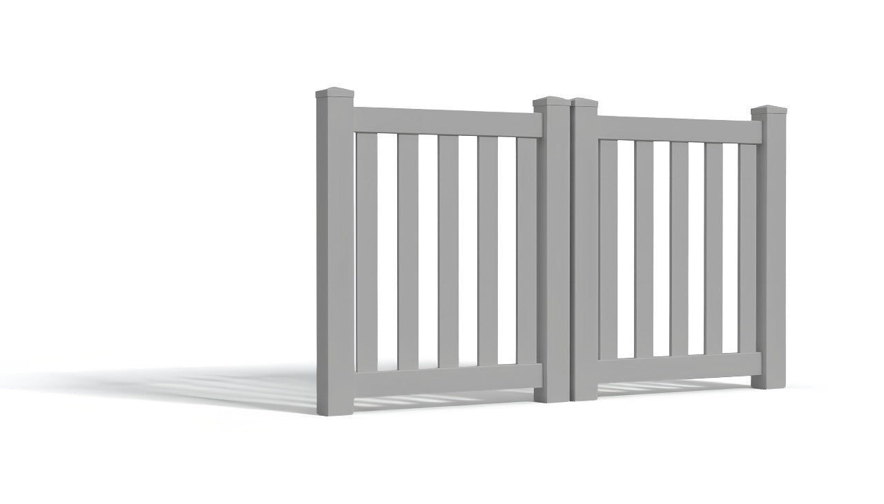 3' Tall x 6' Wide Double Drive Swing Vinyl Gate For Vinyl Fences (AFC-16)