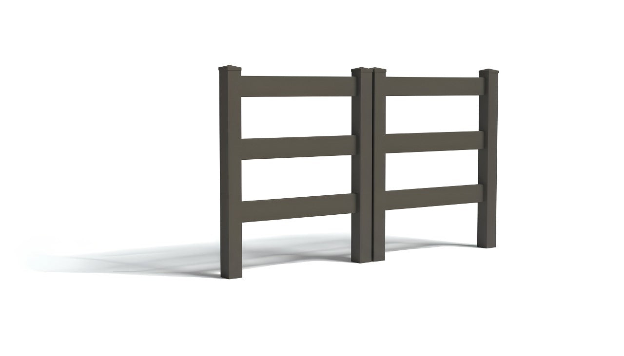 5' Tall x 6' Wide Double Drive Swing Vinyl Gate For Vinyl Fences (AFC-19A)