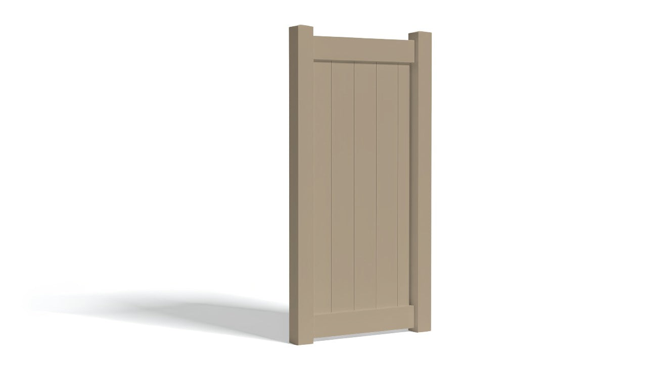 6' Tall x 3' Wide Single Swing Vinyl Gate For Vinyl Fences (AFC-373)
