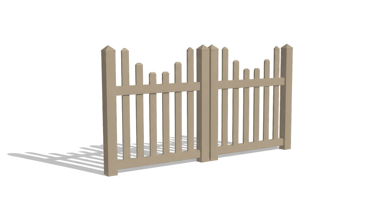 4' Tall x 8' Wide Double Drive Swing Vinyl Gate For Vinyl Fences (AFC-97)