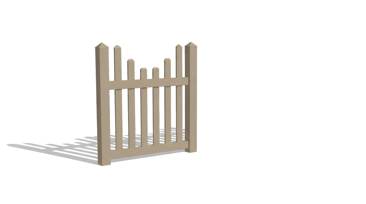 4' Tall x 4' Wide Single Swing Vinyl Gate For Vinyl Fences (AFC-97)