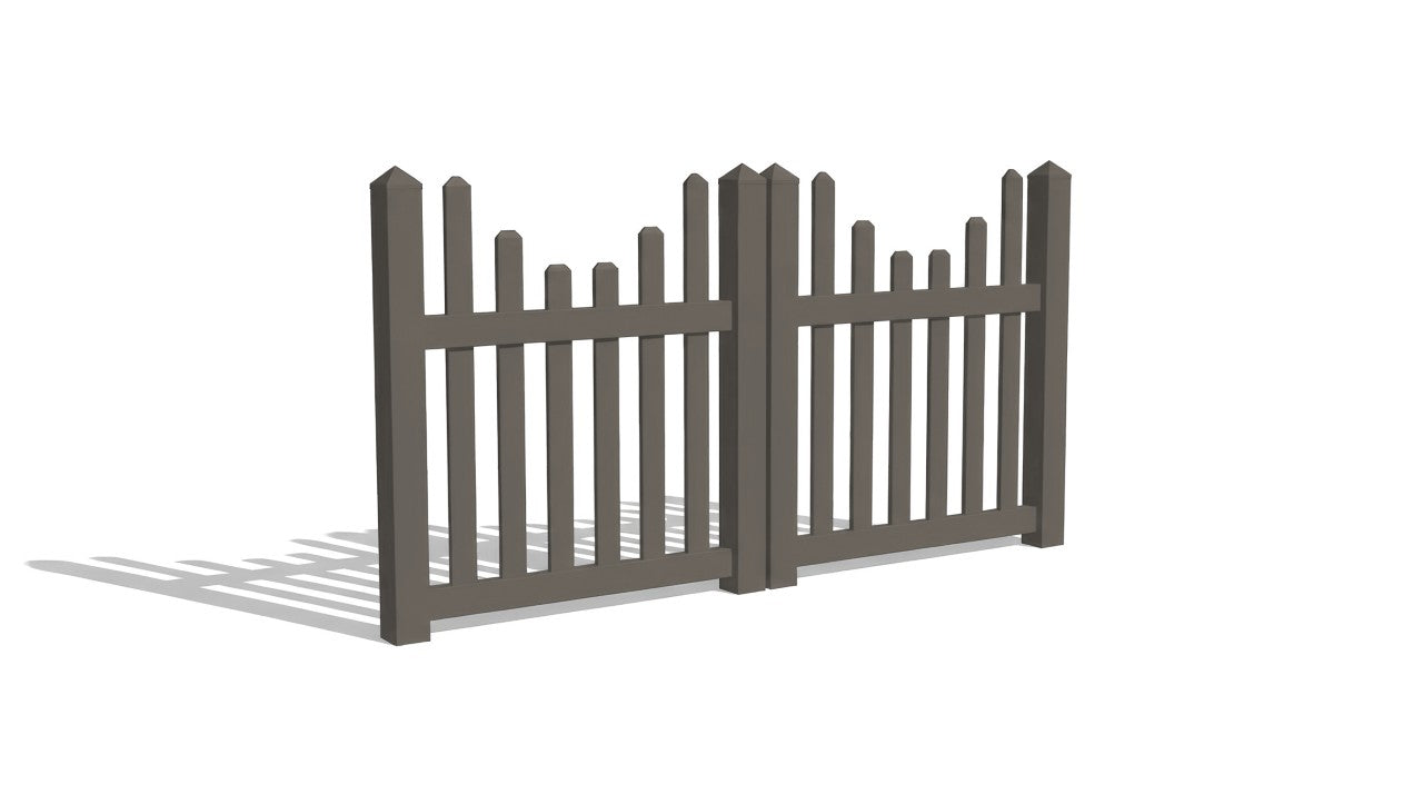 4' Tall x 8' Wide Double Drive Swing Vinyl Gate For Vinyl Fences (AFC-97)