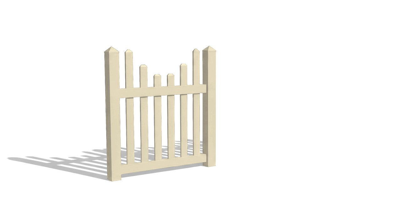 4' Tall x 4' Wide Single Swing Vinyl Gate For Vinyl Fences (AFC-97)