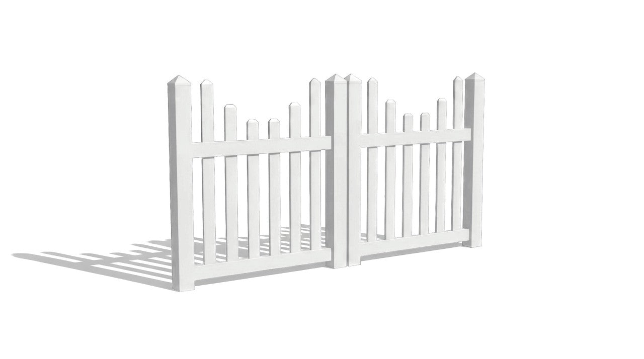 4' Tall x 8' Wide Double Drive Swing Vinyl Gate For Vinyl Fences (AFC-97)
