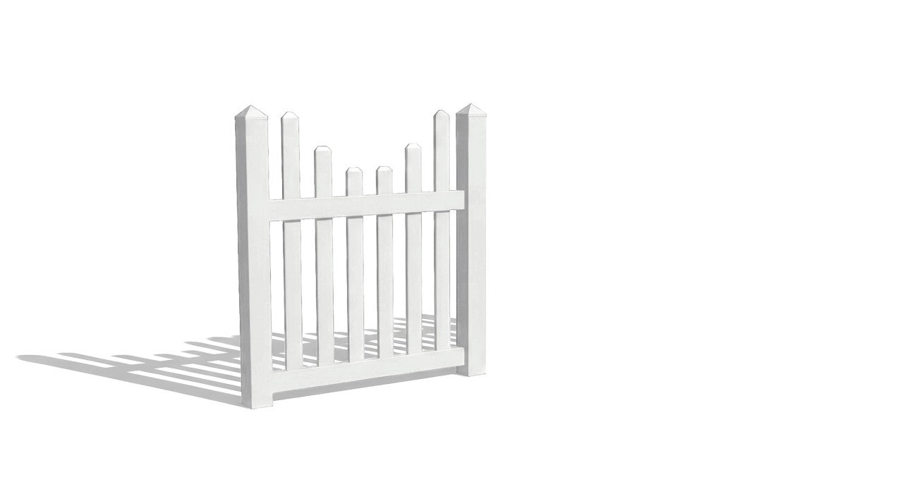 4' Tall x 4' Wide Single Swing Vinyl Gate For Vinyl Fences (AFC-97)