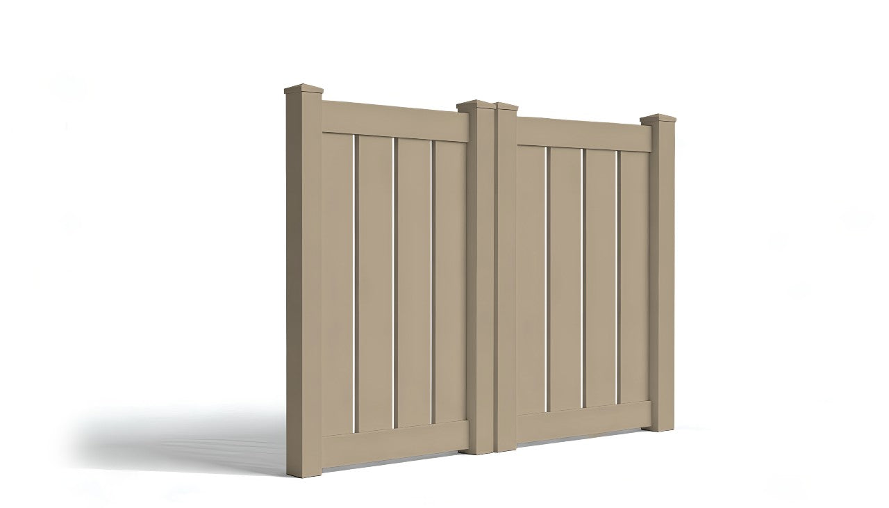 5' Tall x 6' Wide Double Drive Swing Vinyl Gate For Vinyl Fences (AFC-C32)