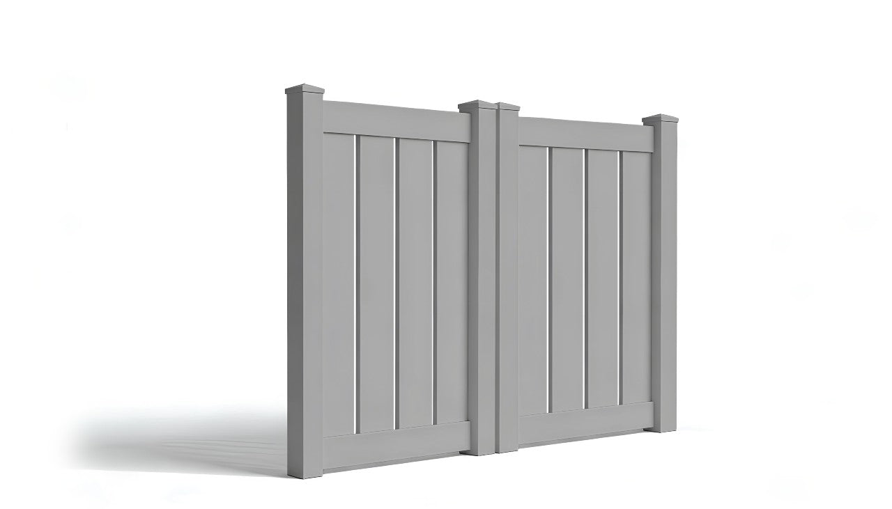 5' Tall x 6' Wide Double Drive Swing Vinyl Gate For Vinyl Fences (AFC-C32)