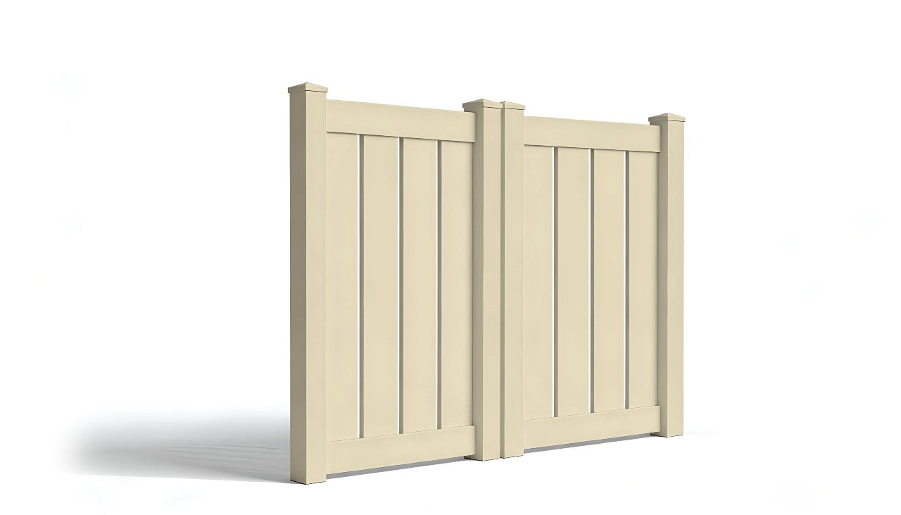 5' Tall x 6' Wide Double Drive Swing Vinyl Gate For Vinyl Fences (AFC-C32)