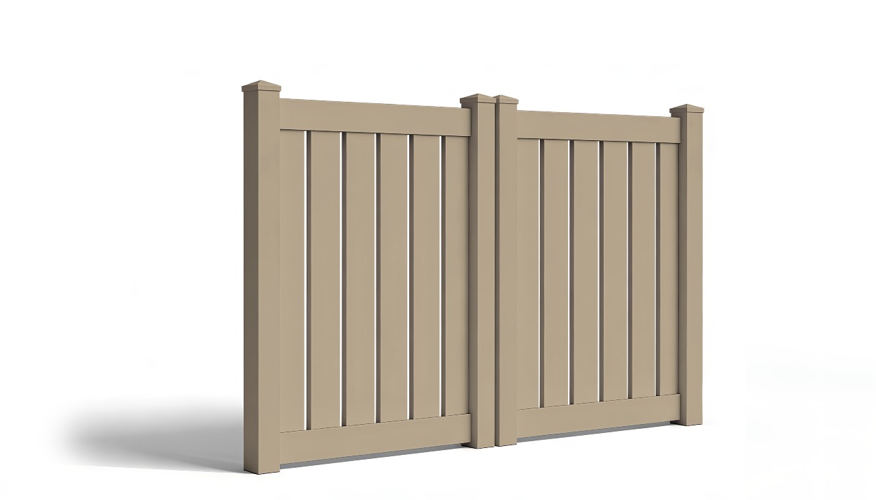 5' Tall x 8' Wide Double Drive Swing Vinyl Gate For Vinyl Fences (AFC-C32)
