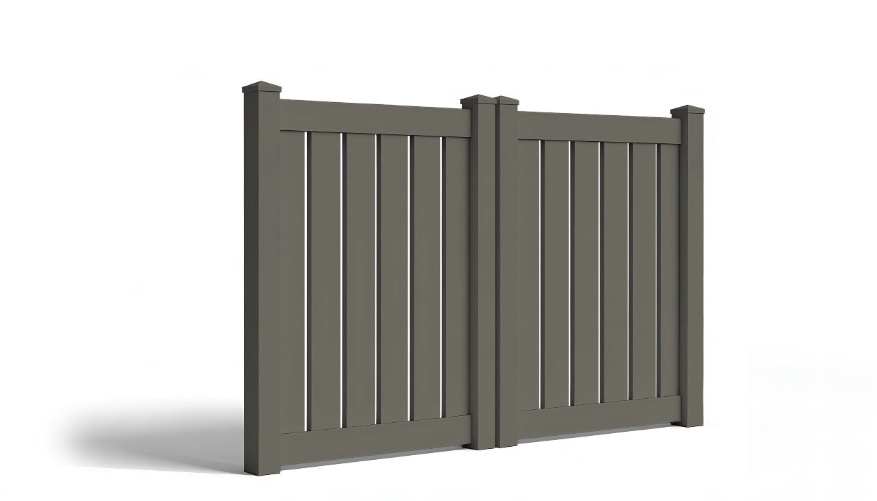 5' Tall x 8' Wide Double Drive Swing Vinyl Gate For Vinyl Fences (AFC-C32)