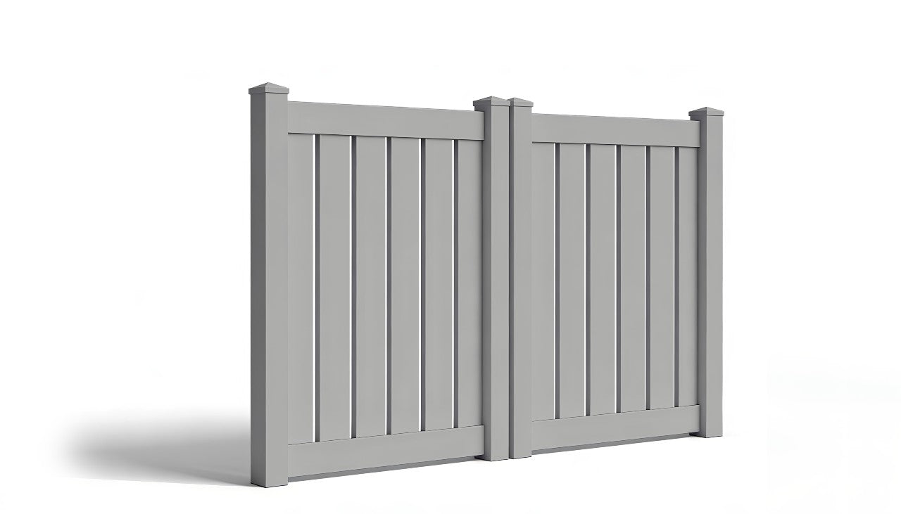 5' Tall x 8' Wide Double Drive Swing Vinyl Gate For Vinyl Fences (AFC-C32)