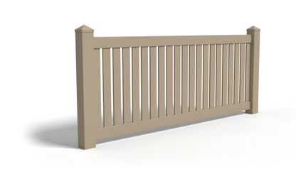 3' Tall x 6' Wide Closed Picket Fence Panel w/ 3" Gap For Vinyl Fences (AFC-16)