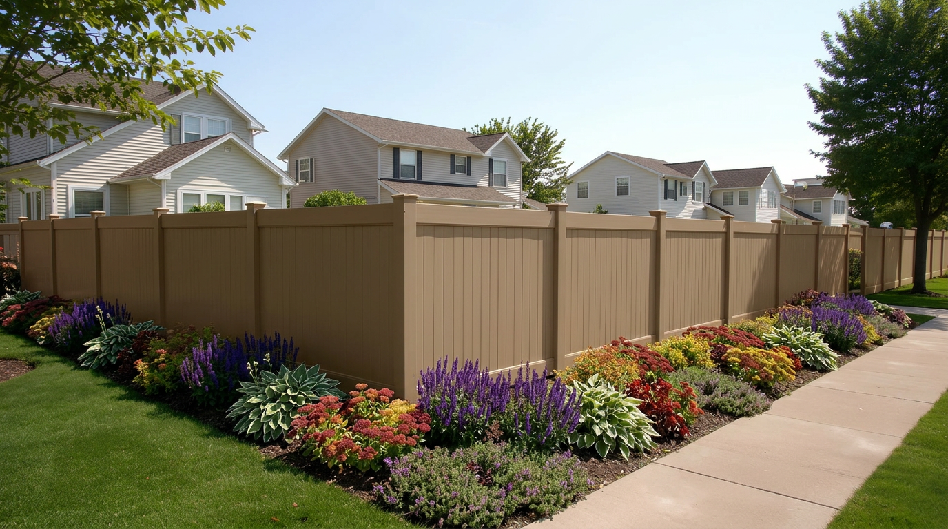 [300 Feet of Fence] 6' Tall Privacy AFC-373 Vinyl Complete Fence Package