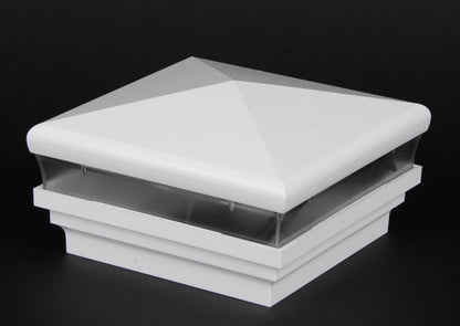 4" x 4" Neptune Low Voltage Light Post Cap (Box of 6) For Vinyl Fences