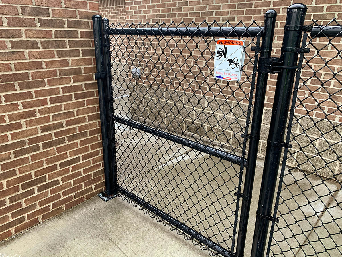 72" Tall - Commercial Black Chain Link Single Swing Gate