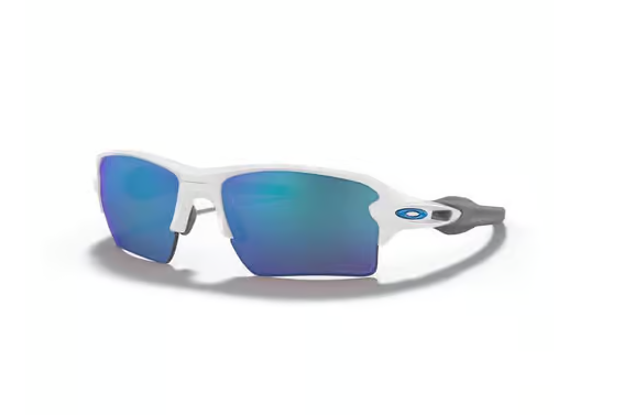 Oakley Flak Unisex White Frame Blue Lens Sunglasses