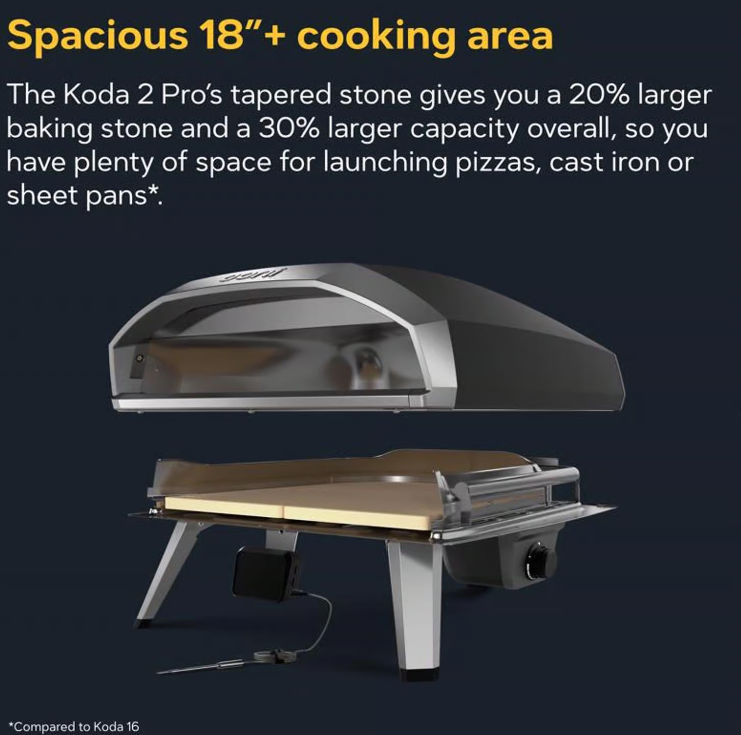 Ooni Koda 2 Pro Propane Gas Outdoor Pizza Oven Foundry Black