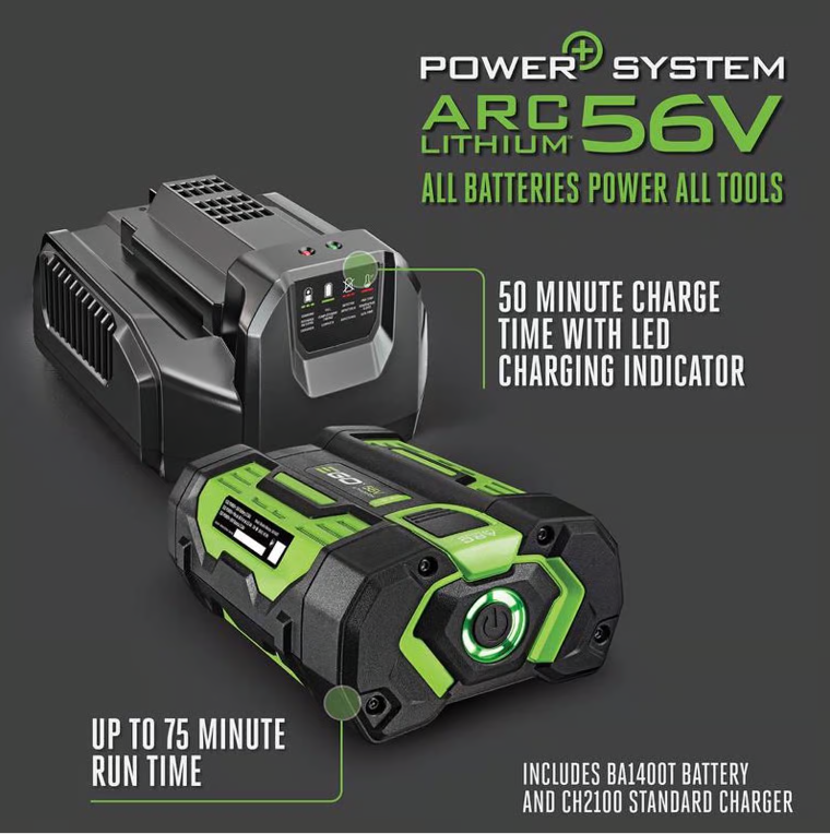 EGO Power+ LB6151 170 mph 615 CFM 56 V Battery Handheld Leaf Blower Kit (Battery & Charger) W/ 2.5 AH BATTERY