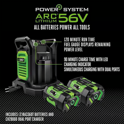 EGO Commercial LBPX8004-2 190 mph 800 CFM 56 V Battery Backpack Leaf Blower Kit (Battery & Charger) W/ (2) 6AH BATTERIES