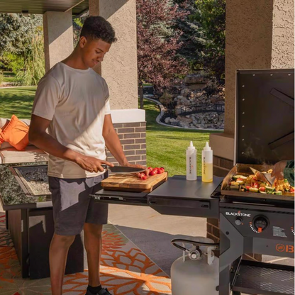 Blackstone Iron Forged 4 Burner Liquid Propane Outdoor Griddle with Hood Black