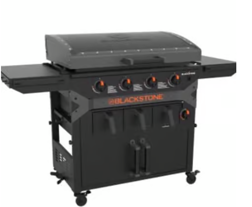 Blackstone 2402 4 Burner Liquid Propane Outdoor Griddle with Hood Black