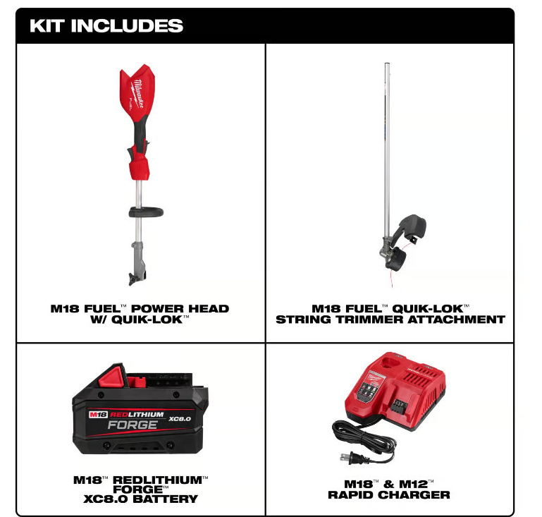 Milwaukee M18 FUEL Quik-Lok 3016-21ST 16 in. 18 V Battery String Trimmer Kit (Battery & Charger)