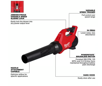 Milwaukee M18 FUEL 3017-20 120 mph 500 CFM 18 V Battery Handheld Leaf Blower Tool Only