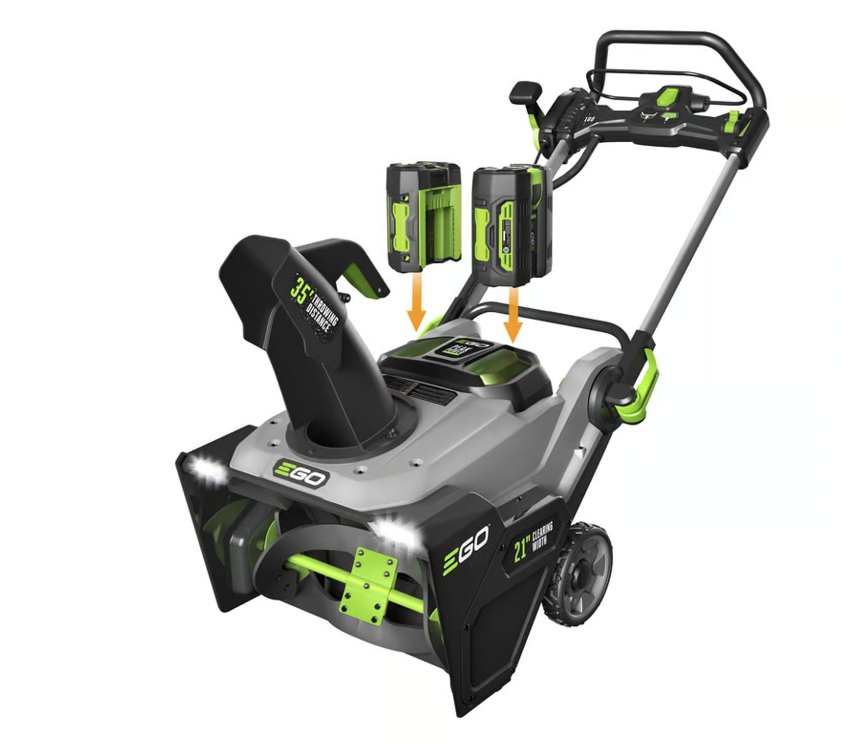 EGO Power+ Peak Power SNT2102 21 in. Single stage 56 V Battery Snow Blower Kit (Battery & Charger) W/ TWO 5.0 AH BATTERIES