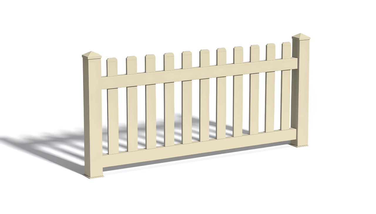 3' Tall x 6' Wide Straight Routed Picket Fence Panel w/ 3" Gap For Vinyl Fences (AFC-14)
