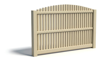 5' Tall x 8' Wide Overscallop Picket Fence Panel w/ 1" Gap For Vinyl Fences (AFC-004)