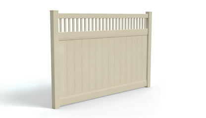 6' Tall x 8' Wide Privacy Fence Panel w/ Picket Accent For Vinyl Fences (AFC-018)