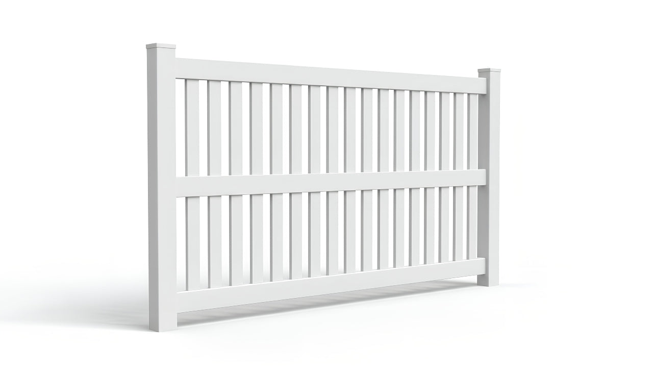 5' Tall x 8' Wide Closed Picket Fence Panel w/ 3" Gap For Vinyl Fences (AFC-014)