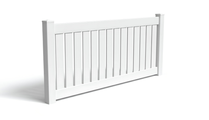 4' Tall x 8' Wide Semi-Privacy Fence Panel w/ 6" Rail For Vinyl Fences (AFC-0304)
