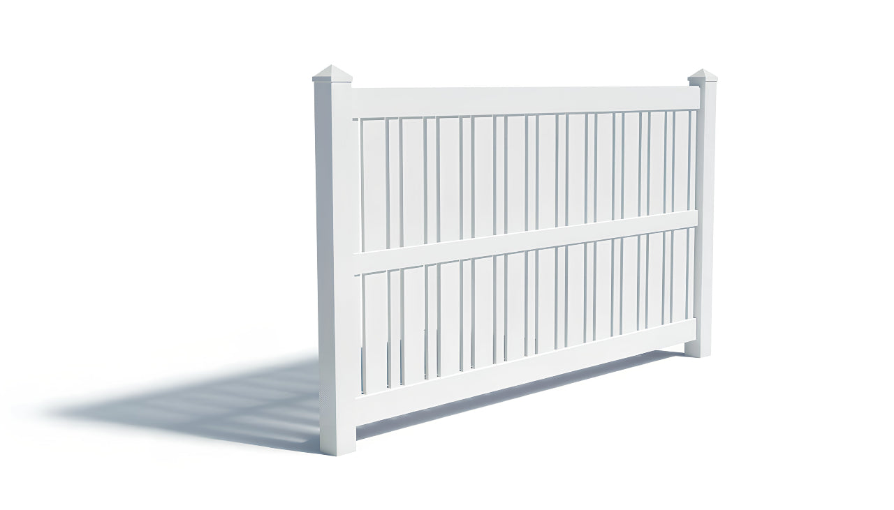 6' Tall x 8' Wide Alternating Picket Fence Panel For Vinyl Fences (AFS-23)