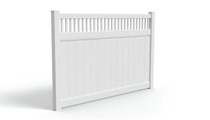 6' Tall x 8' Wide Privacy Fence Panel w/ Picket Accent For Vinyl Fences (AFC-018)