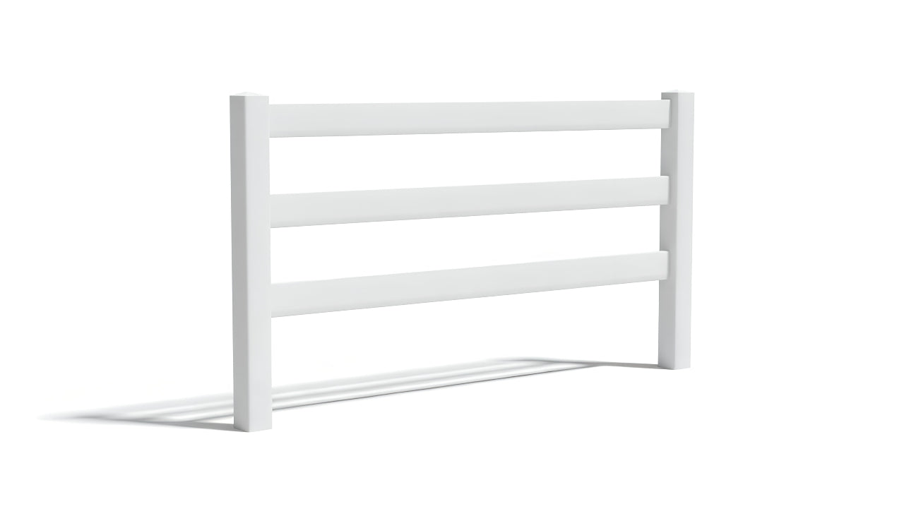 [PRICE PER FOOT] 5' tall 3-Rail Ranch Rail AFC-19A Vinyl Fence