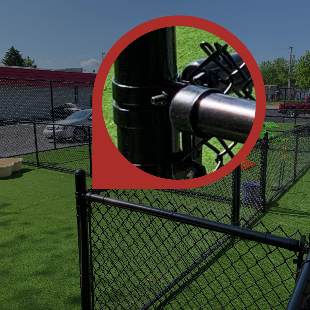 1-3/8" Black Aluminum Rail End for Chain Link Fences