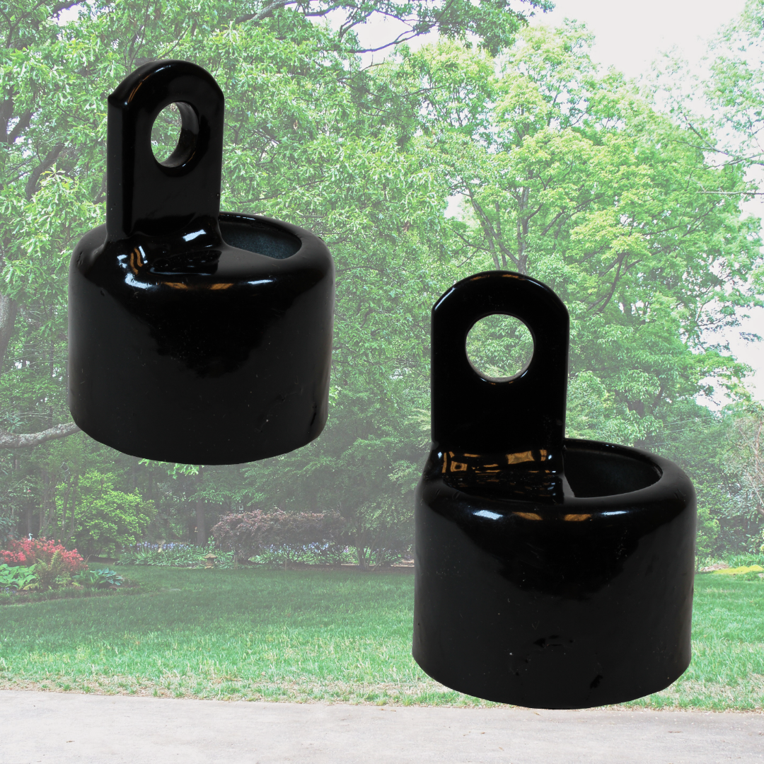 1-5/8" Black Steel Combo Rail End for Chain Link Fences