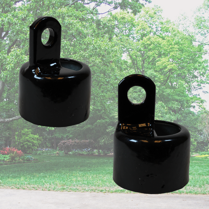 1-5/8" Black Steel Combo Rail End for Chain Link Fences