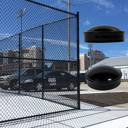 1-3/8" Black Aluminum Terminal Cap for Chain Link Fences