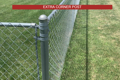 Galvanized Chain Link Complete Fence Package Extra Corner Post Kit