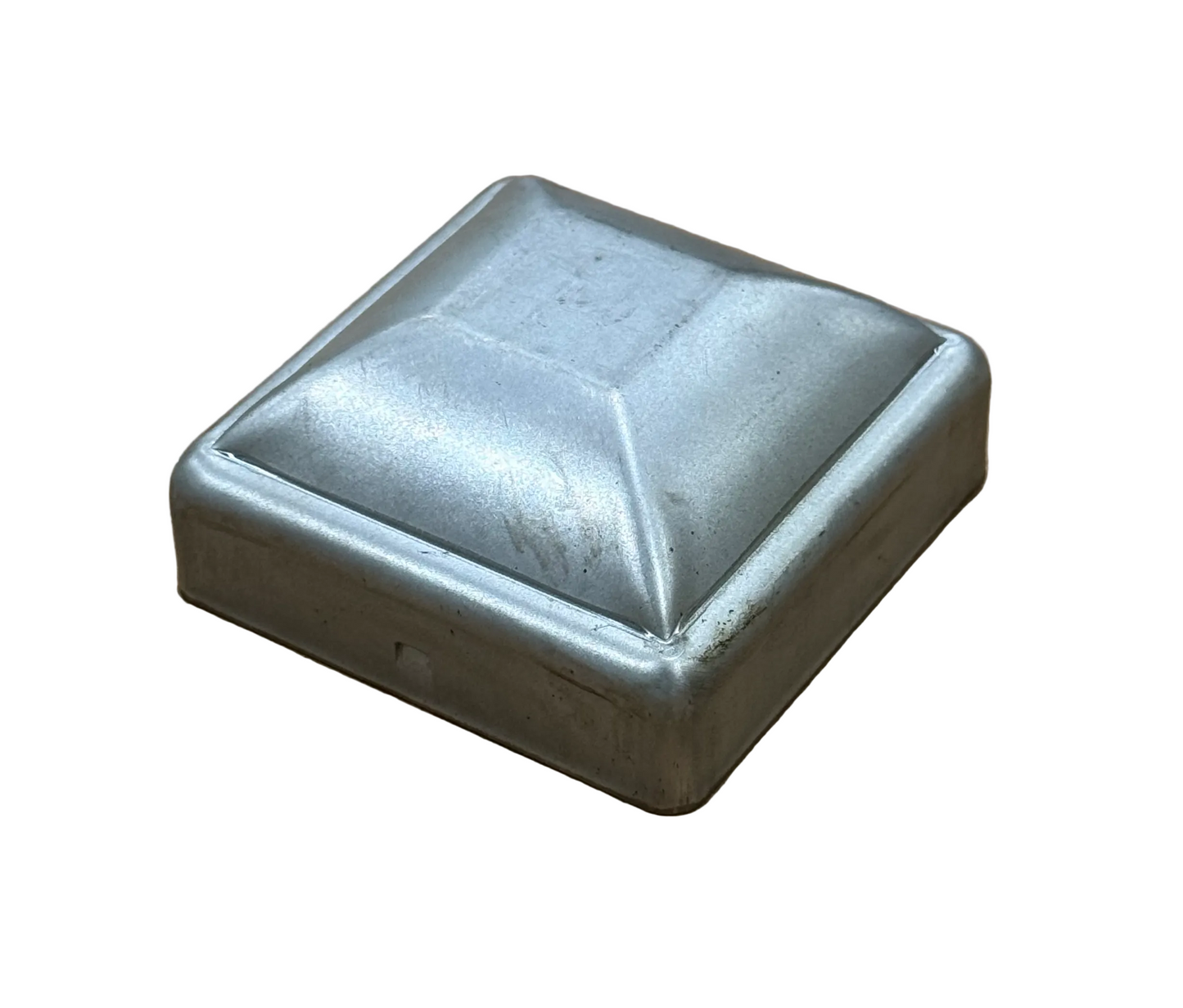 3" Square Galvanized Steel Terminal Cap for Chain Link Fences